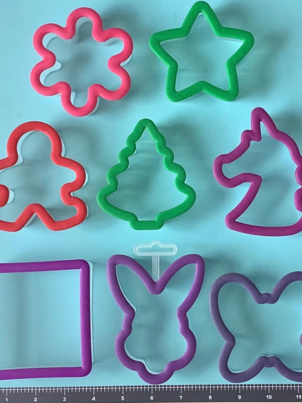 Cookie Cutters - 8 pcs, Christmas Tree Gingerbread man Hare Horse Square Flower